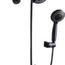 2 Handle Shower Faucet Set, Matte Black 5 Mode Shower Faucet Sets Complete Two Handle Shower Head and Handle Set Bathroom Shower Trim Kit with Rough-in Valve