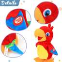 Hopearl Talking Parrot Repeats What You Say Walking Electric Interactive Animated Toy Speaking Plush Buddy Birthday Festival for Toddlers Birthday, 8''