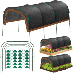 79"x40" Garden Shade Kit, 70% Garden Sun Shade Cloth with Hoops for Plants Heat Protection, Raised Garden Bed Shade Cover Plant Sun Shade for Outdoor Plants Vegetables