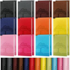 TaoBary 24 Pcs PU Leather Journals Notebook Bulk Colorful Tree Life Lined Journal Notebook Soft PU Leather Cover Ruled Writing Notebook for Writing Office School Home Business 128 Pages (A5) (multi)