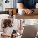 for iPhone 16 Pro Max Leather Case with Card Holder & Kickstand, [Compatible with Magsafe] Protection Slim Phone Cover with Stand (Brown, iPhone 16 Pro Max)