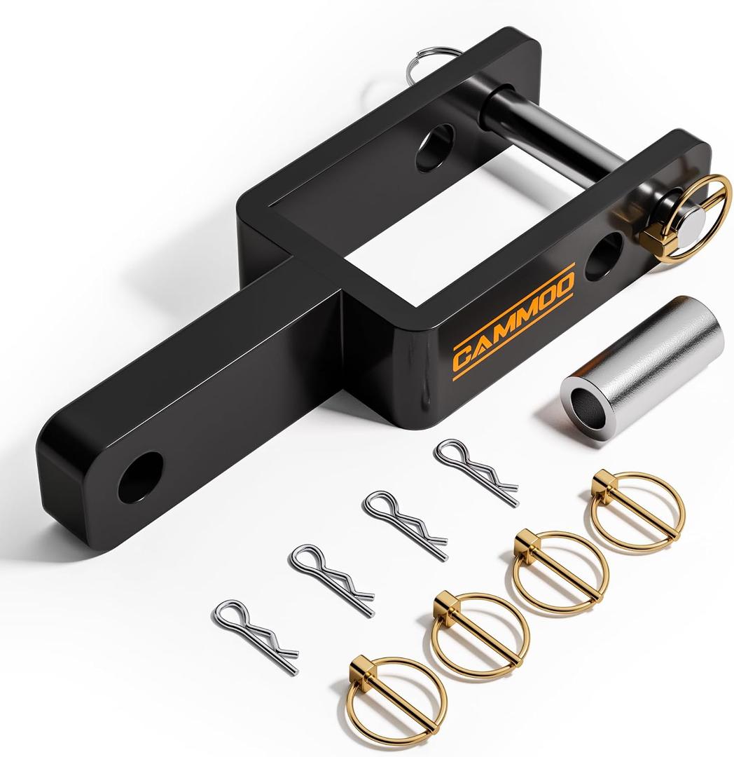 CAMMOO Versatile Quick Hitch Adapter for Category 1 Tractors, 3000-lb Capacity & 2-Height Adjustment, Fits Non-Standard Implements, Complete Kit with Pins and Sleeve, Heavy-Duty Steel, Black