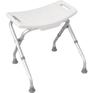 Drive Medical 12486 Folding Shower Chair, Bath Bench with Drainage Holes and In-Seat Handles, Supports Users Up To 300 Pounds, White