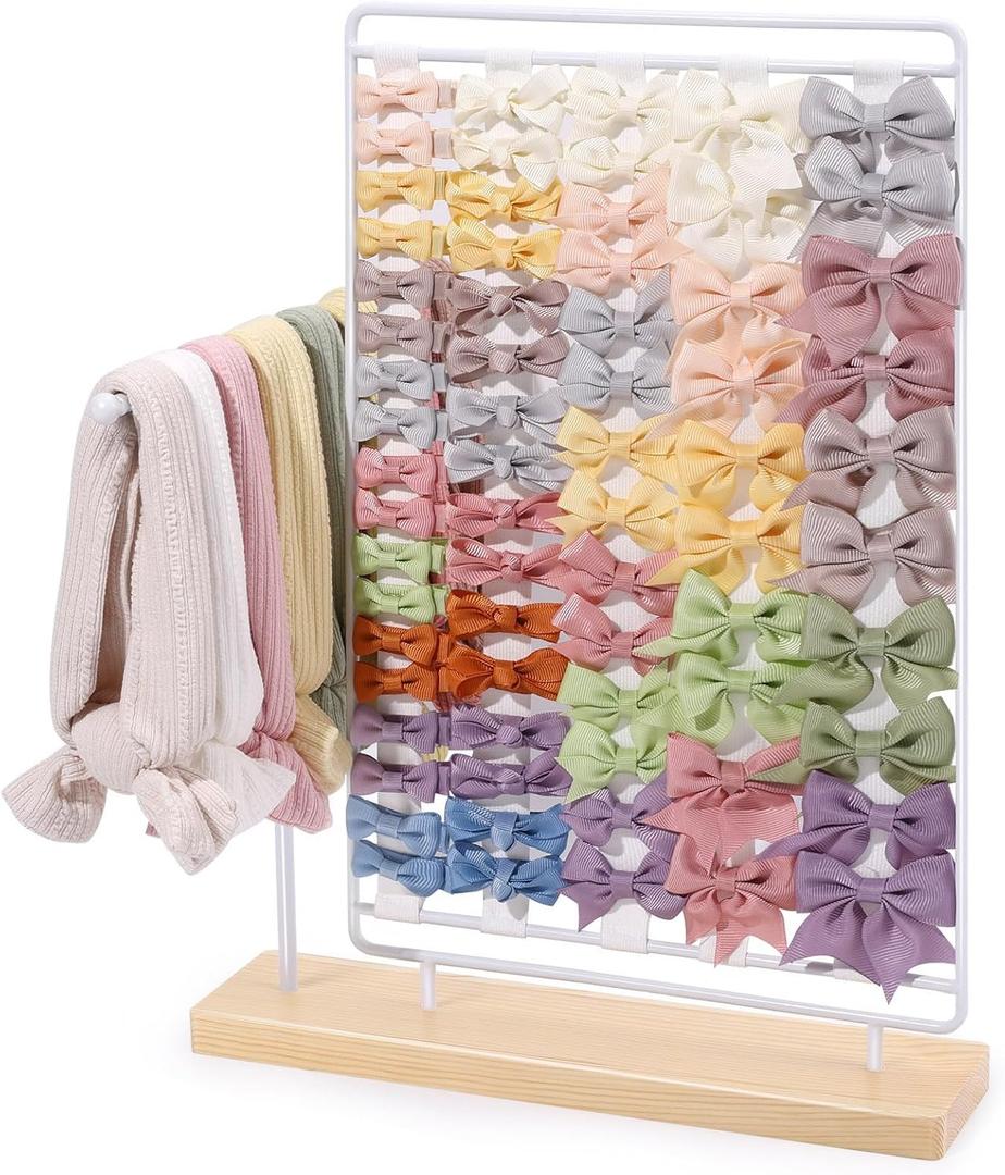 Headband Holder Bow Organizer for Girls Hair Bows, Hair Clips Holder Display Stand, Baby Headband Hair Accessories Organizer Storage Nursery Decor for Toddler Girls Room