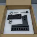 Tow Hitch- Fits 2.5'' Receiver Only, 6'' Drop/Rise Drop, Dual Ball (2'' X 2-5/16''), Adjustable Aluminum Trailer Hitch for Heavy Duty Truck -18,500 Gtw with Trailer Locks (Black)