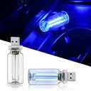 GSOWO 2PCS USB Lights for Car, Touch Adjustment Lights, Plug in USB Vehicle Interior Ambient Light, Mini LED Retro Bulb Glass Bottle Night Light for Camping, Holiday Decoration, Party, Bedroom (Blue)