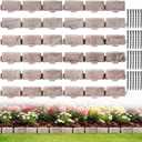 Landscape Edging Faux Stone Garden Edging Border,17FT x 2.75 in Tall Decorative Stone-Look Garden Border for Flower Bed Edging,Lawn,Landscaped Yard,Trees and Gardens,with Anchoring Spikes,Brown