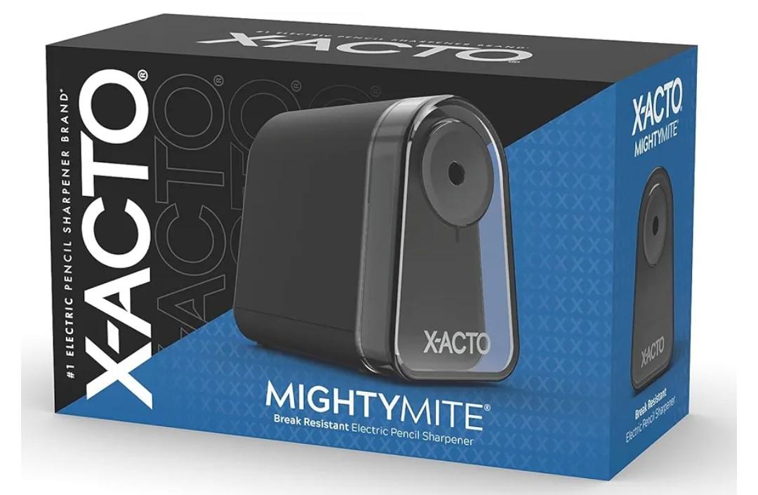 X-ACTO Pencil Sharpener, Mighty Mite Electric Pencil Sharpener, With Pencil Saver®, SafeStart® Motor, Black, 1 Count - Home, Office, School, Teacher Supplies