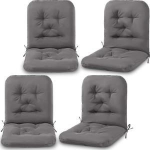 Chunful Tufted Back Chair Cushion Indoor Outdoor Weather Resistant Swivel Rocker Patio Chair Cushions for Outdoor Furniture(Dark Gray,4 Pack)