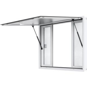 VEVOR Concession Window for Food Truck, 48"x36" Aluminum Alloy Service Window, Up to 85 Degrees Serving Window with 4 Sliding Windows & Awning Door & Drag Hook, for Food Truck Concession Trailer