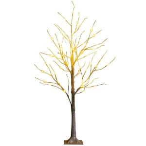 4 ft. White Pre-Lit Twig Birch Artificial Christmas Tree for Christmas Holiday with 48 LED Lights