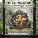 250th Anniversary Car Decal (5 Pack), 1776-2026 Embossed Patriotic Eagle & Flag Stickers, Waterproof 250 Years USA Independence Day Decor for SUV Truck