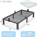 Yitong Angel 10 inch Twin Bed Frame with Round Corner Legs Mattress Slide Stopper,Low Profile Heavy Duty Metal Platform,No Box Spring Needed,Steel Slat Support,Easy Assembly,Noise Free