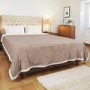 Electric Heated Blanket Twin Size 62x84 Inch - Super Soft Flannel, 10 Heat Settings, 1-12H Auto Shut Off, Machine Washable, Safe for Overnight Use (Light Brown)