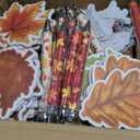96 Pcs Thanksgiving Sticky Notes and Pens Set, 48 Thanksgiving Notepads 48 Fall Ballpoint Pens - Maple Leaf Note Pads Fall Autumn Party Favor for Coworker Gift School Classroom Office Supplies