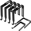 Amylove 4 Pcs Adjustable Cubicle Hanger Universal Partition Metal Cubicle Hooks Door Hanger, Adjusted to Fit Panels with 1 3/8 Inch to 3 1/2 Inch Thickness for Office Whiteboard (Black)