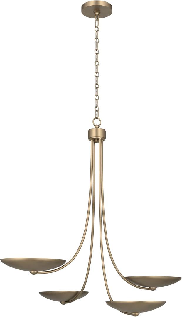 Kichler 32 Inch Palmela 4 Light Soft Modern Chandelier in Champagne Bronze, (30.5" x 32" Dia), 52855CPZ, 32 Inches - 2 Tier