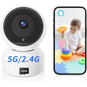 2K Indoor Camera, 4MP 360 Pan/Tilt Wireless Camera for Baby Monitor Pets, 5G & 2.4G WiFi Home Indoor Security Camera for Dog/Nanny, Night Vision, Siren, Compatible with Alexa