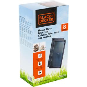 BLACK+DECKER Mouse Trap & Mouse Traps Indoor for Home- Heavy- Duty Rat Trap- Sticky Snake Trap- 8 Pre-Baited Glue Traps for Rodents, Insects, Spiders & Other Vermin