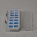 ChefAide Ice Cube Tray with Lid and Bin,4 Packs 56 Cubes Silicone Plastic Ice Cube Trays for Freezer, Stackable Ice Tray with Container, Ice Scoop,Ice Tong for Drinks, Coffee and Cocktails Blue