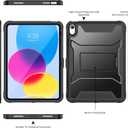 Soke Case for iPad (A16) 11th Generation 11-inch 2025, iPad 10th Generation 10.9-inch 2022, with Built-in Screen Protector and Kickstand, Rugged Full Body Protective Cover - Black