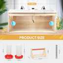 Wooden Chicken Brooder Box Baby Chick Starter Kit with Chick Waterer Feeder Chick Perch Thermometer and Heat Lamp Set,Brooder Box for Chicks Duck Quail Hamsters and Lizards