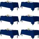 sancua Navy Blue Tablecloths for 8 Foot Rectangle Tables, 6 Pack - 60x120 Inch - Washable Fabric Cloth Table Cloth, Reusable Polyester Table Covers for Wedding Party, Banquet, Independence Day