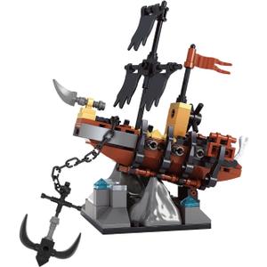 Tiny Pirate Ship Building Set, 154 PCS Mini Sailboat Model, Easy-to-Build Construction Toy for Kids Age 6+, Creative Gift for Pirate Ship Fans (Compatible with Major Brand Bricks)