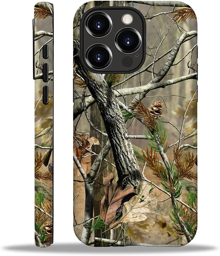 Case for iPhone 16 Pro Max, Hybrid 2-Layer Case, Shockproof Military-Grade Protection Durable Anti-Scratch Phone Case for Woman Man Boy Girl, Real Jungle Camo