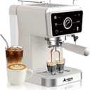 MZRIGG 8023 20 Bar Semi-Automatic Espresso Machine, 1350W Fast Heating Coffee Maker with Milk Frother Steam Wand, 1.5L Removable Water Tank & Cup Warmer, White for Home Office Beginners Baristas