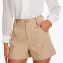 Ginasy Summer High Waisted Shorts for Women - Trendy Dressy Casual Wide Leg With Pockets, S