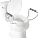 Clirass Raised Toilet Seat with Handles and Bidet Attachment,Elongated - Non-Electric Bidet with Dual Nozzles - Elevated Toilet Risers for Seniors & Limited Mobility - Easy Install & Clean