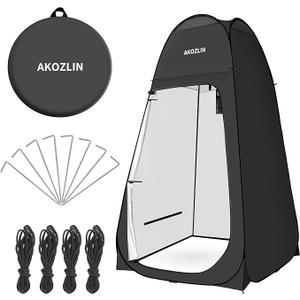 Pop Up Shower Tent Instant Privacy Tent Dressing Changing Tent Camping Tent Privacy Shelter with Windows & Carry Bag for Toilet Shower Dressing Changing 190T Silver Coated UV/Rain Protection