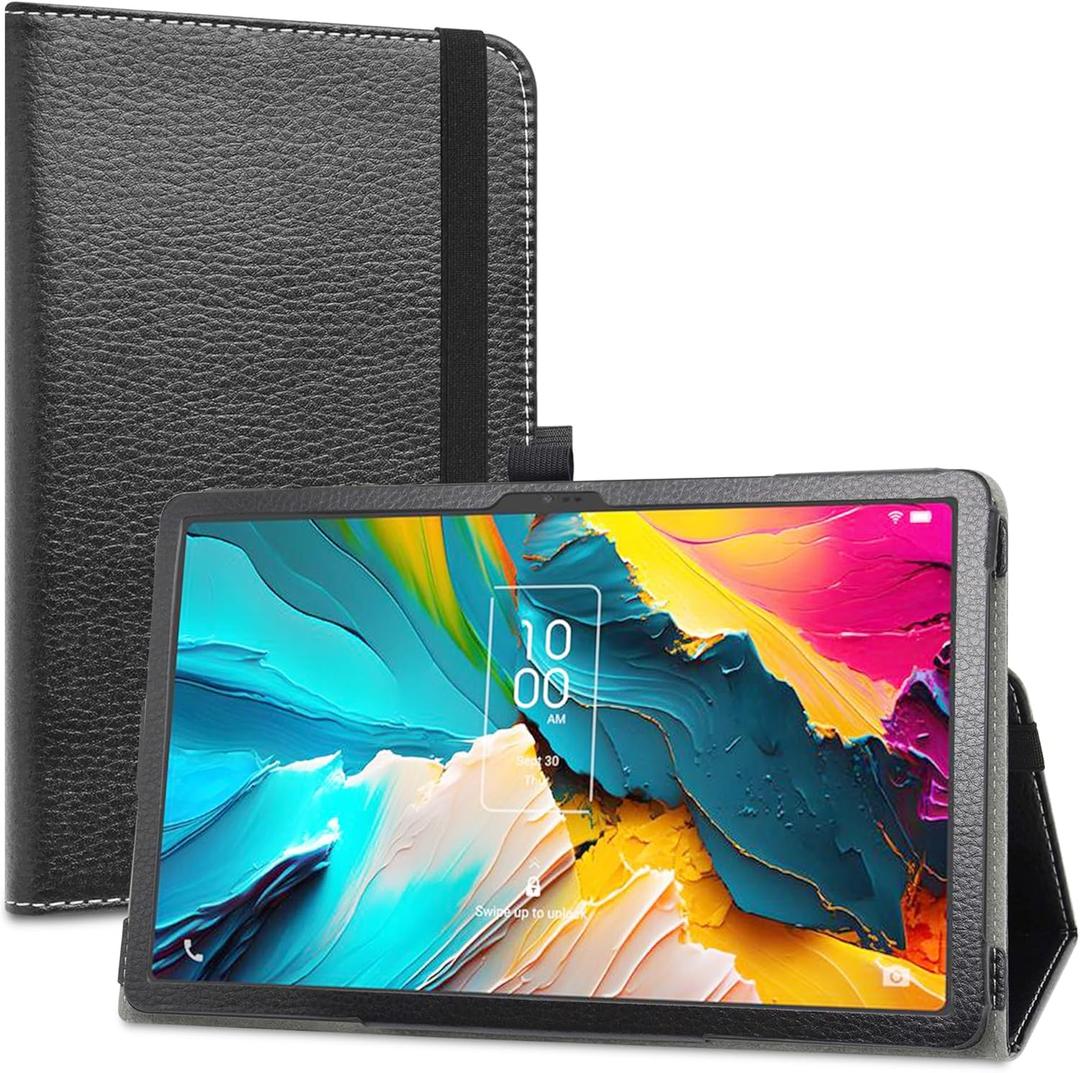 LiuShan Compatible with TCL NXTPAPER 11 case,PU Leather Slim Folding Stand Cover for 11" TCL NXTPAPER 11 9166G 9466X 2023 Android 13 Tablet(Not Fit Other Tablet),Black