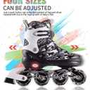 Kuxuan Boys Adjustable Inline Skates with Light up Wheels, Fun Illuminating Skates for Kids Girls Youth, Large