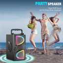 Bluetooth Speaker, 60W(Peak) Wireless Portable Small Home Party Speakers with Double Subwoofer Deep Bass, Radio, Lights, 80dB Loud Stereo Sound Boombox for Outdoor Camping Gifts