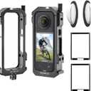 Aluminum Frame Cage Sticky Lens Guard Set Screen Protector for Insta360 X3 X 3 Accessories Kit Anti-Scratch Metal case Housing Shell Tempered Glass Protective Film Cover