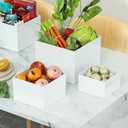 6 Pcs White Acrylic Boxes for Display as Buffet Risers and Stands, Food Risers for Party, Table, including 8", 7", 6", 5", 4", 3" (Small, 6Pcs, White)