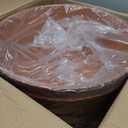 Set of 2-18 Inch Large Planter Set Includes a Pot with Round Drainage Holes and a Tray, Suitable for Tall Plants and Flowers. Extra-Large Outdoor Terracotta-Colored Plastic Planter