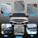 Windshield Cover for Ice and Snow | Durable 600D Oxford Fabric Frost Windshield Cover for Car, SUV, Van, Trucks Car | Window Covers with Side Mirror Cover | Winter Waterproof Protects Cover74x43in)