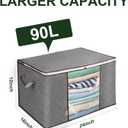 2 x Non-Woven Clothes Storage Bag 90L - Large Capacity Dustproof Organizer with Clear Window for Seasonal Wardrobe