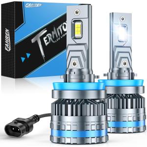 FAHREN 2026 Brightest H11 Bulbs  , H11/H8/H9/H16 Lights, 12X High-Focus LED Fog Light, Built-in Canbus Ready, Unique Wide-Long Heat Sink, Sleek Clear Aesthetic, Braided Cable, Pack of 2