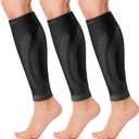 CAMBIVO 3 Pairs Calf Compression Sleeve for Women Men, Leg Support for Shin Splints (Large-X-Large, Black)