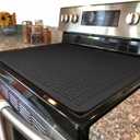 YUHFERA Stove Top Cover for Electric Stove - Silicone Stove Mat for Glass Top, Glass Cooktop Protector, XL Dish Drying Mats For Kitchen,Oven Covers for Electric Stove (Black,28 x 20)