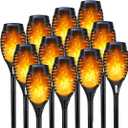 LNRYY Outdoor Solar Lights, 12Pack Solar Torch Light with Flickering Flame, Solar Garden Lights Waterproof for Outdoor Decorations, Flame Torches for Outside, Outdoor Lighting for Pathway Yard Decor