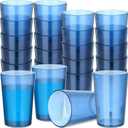 Meanplan 48 Pack Restaurant Grade 8oz Plastic Cup Break Resistant Drinking Glasses Are Reusable, Stackable and Shatterproof Drink Tumblers for Cafe Party and Catering Supplies (Blue)