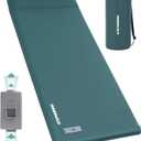 Sleeping Pad for Camping, 3.15" Thick Self Inflating Sleeping Camping Pad with Pillow&Electric Pump,Memory Foam Camping Mattress Pad, 4-Season Camp Sleeping Mat for Travel,Car,Tent,Home-Green, Single