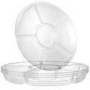 Plasticpro 6 Sectional Round Plastic Serving Tray/Platters Clear Pack of 2
