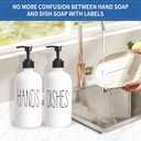 16 Oz Glass Soap Dispenser Set 2 Pack for Kitchen Sink,Contains Hand and Dish Soap Dispenser,White Kitchen Utensils
