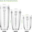Ninja Blender Cups Replacement 24oz Compatible with Ninja BN401, BL450, BL456, BL480, BL2012, BN751, BN801, SS101, SS151 3 Pack with To-Go Lids